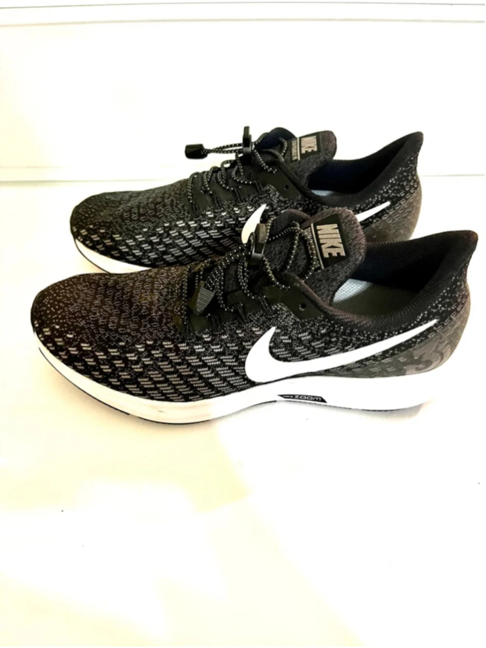 Nike Air Zoom Pegasus 35 running shoes black and white men size 8.5 - Picture 7 of 10